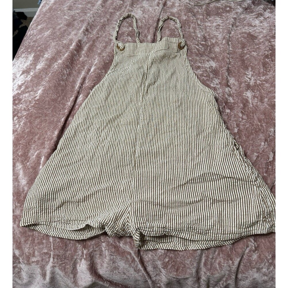 RVCA brown and white striped girls romper
